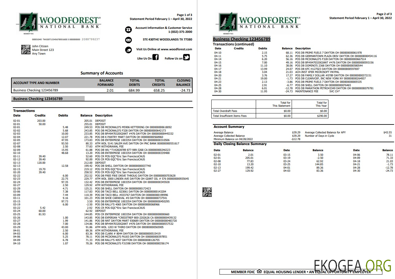 USA Woodforest 3 pages